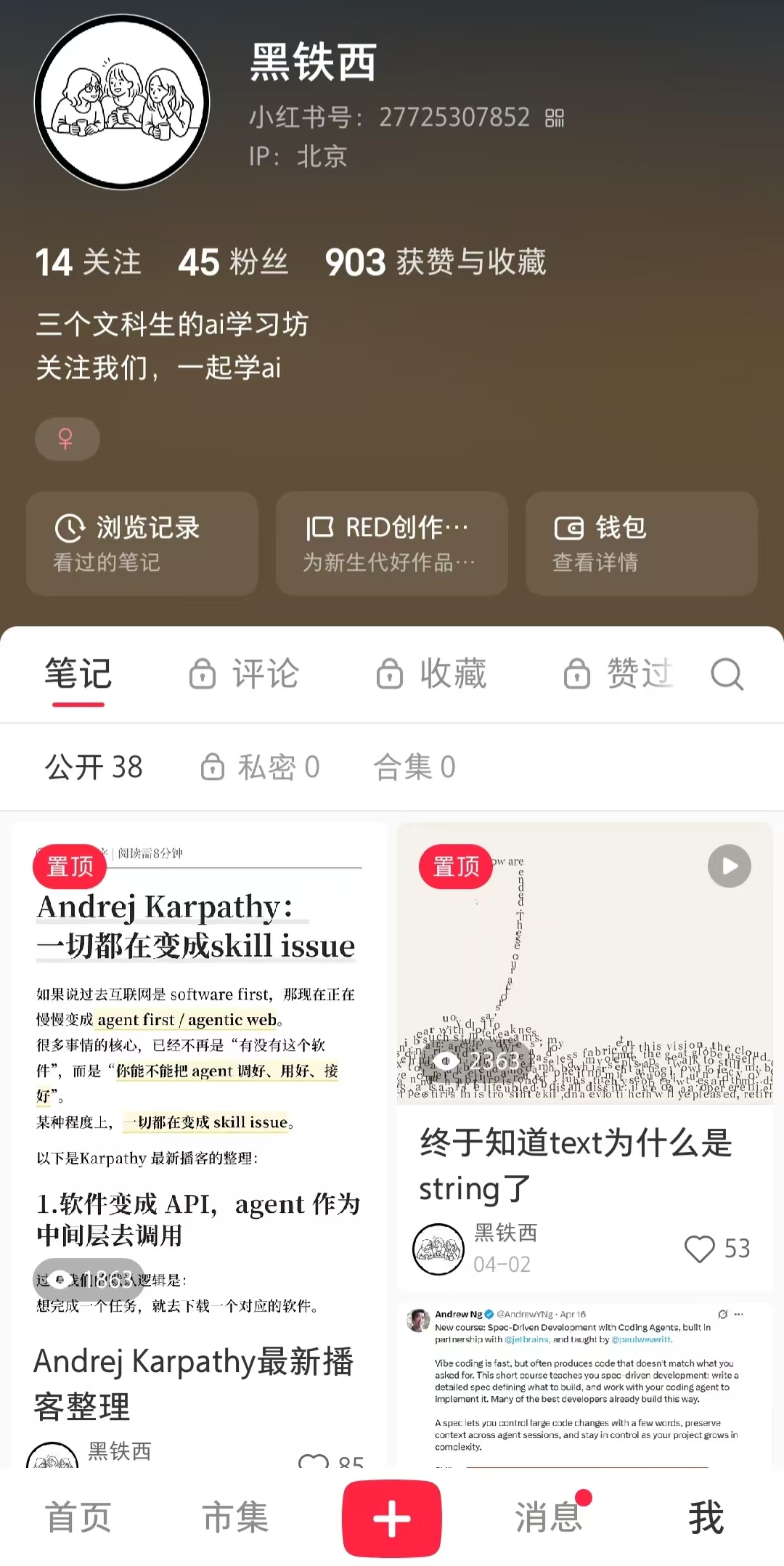 黑铁西小红书账号配图